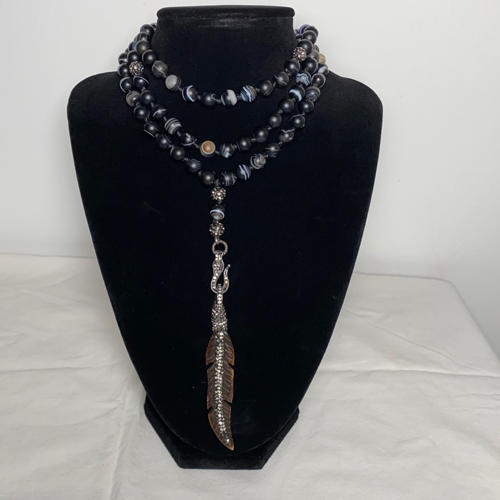Van Cleef & Arpels Onyx Swarovski Crystal necklace